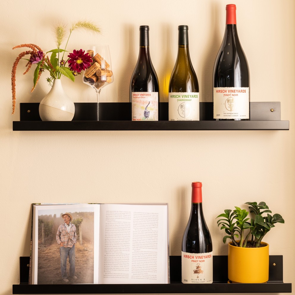 Hirsch Wine shop decor flowers pinot noir book